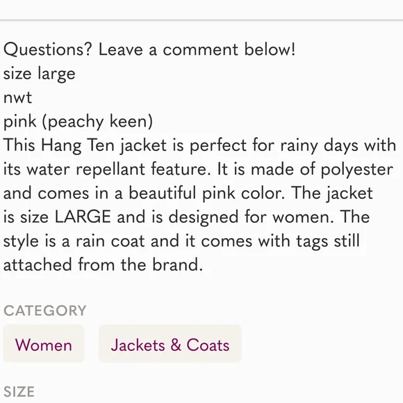 Hang Ten Ladies' Hybrid Jacket blue fog nwt large pink - Picture 5 of 5